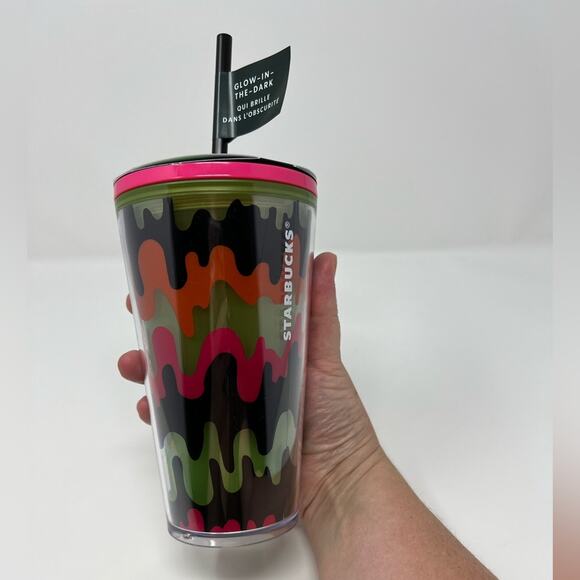 NWT Starbucks Fall 2023 Glow in the Dark Halloween Drippy Sticker Grande Tumbler - Picture 1 of 5
